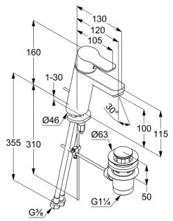 Смеситель для раковины Kludi Pure&Easy XL хром 371900565